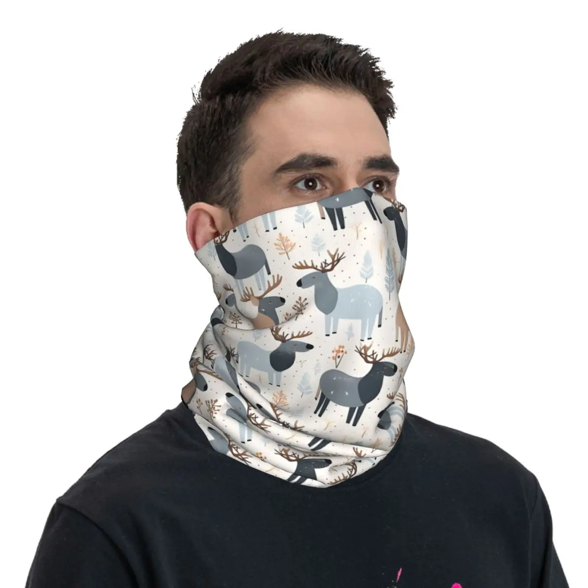 Schattige Eland Patroon Dunne Bandana Nek Gaiter Wrap Sjaal Hoofdband Hals Hoes