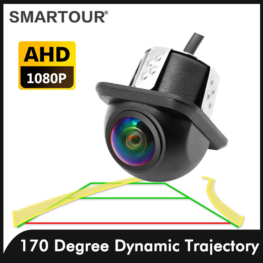 

SMARTOUR Car Dynamic Trajectory Parking Line Car Rear View Reverse Night Vision Backup Track Camera AHD 1080P Universal