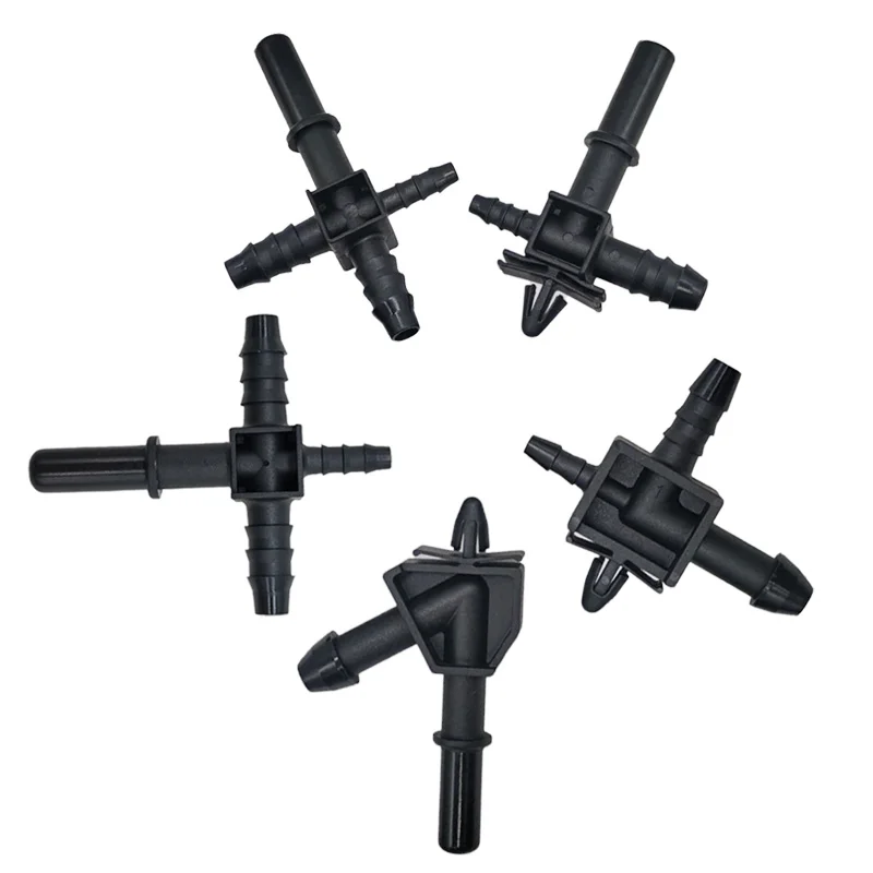 return oil pipe three-way and four-way quick connector with fixed clip clip return oil male connector quick auto fastner 1PCS