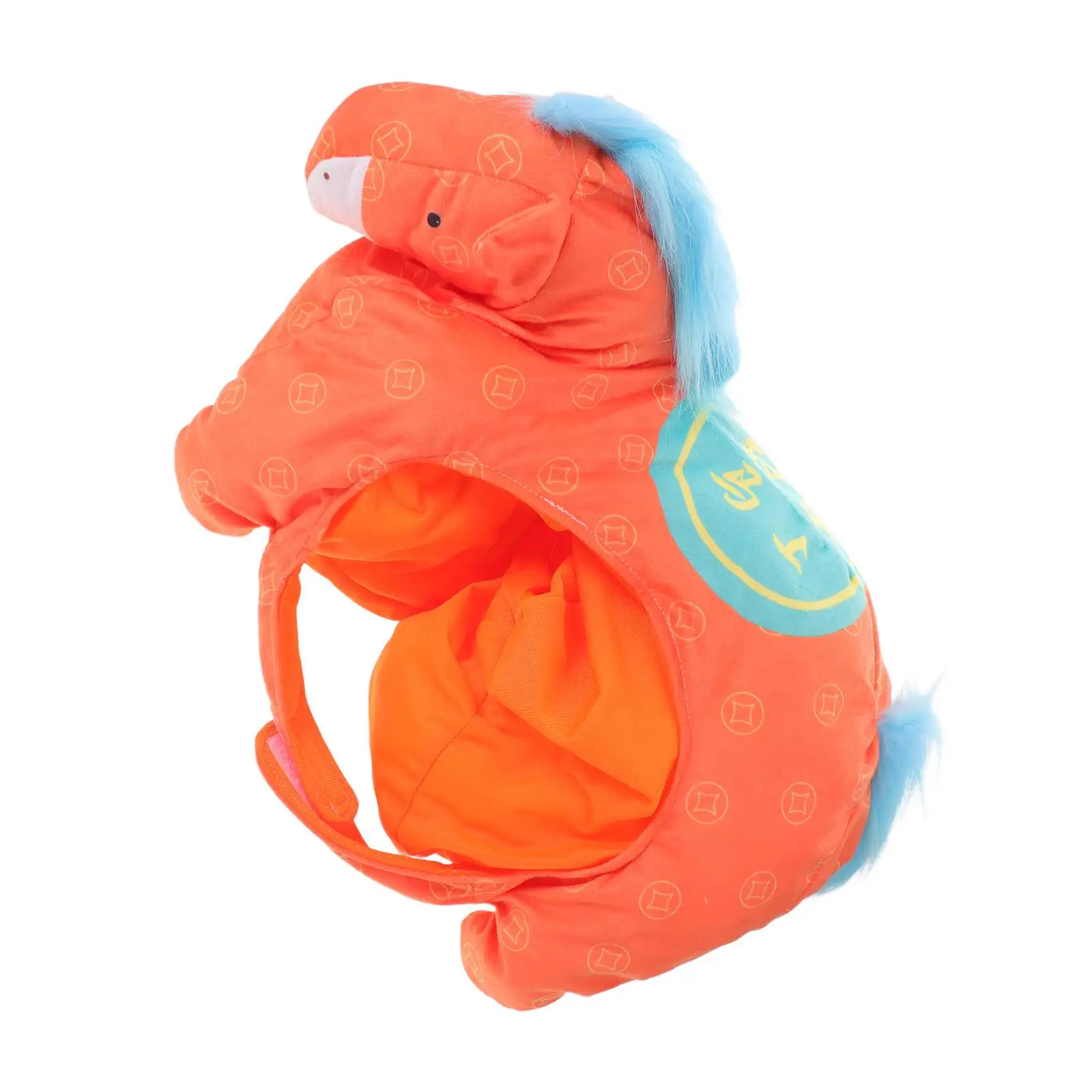 Horse Head Hat Chinese New Year 2026 Cartoon Mascot Costume for Party Photo Booth Performance Accessory Orange