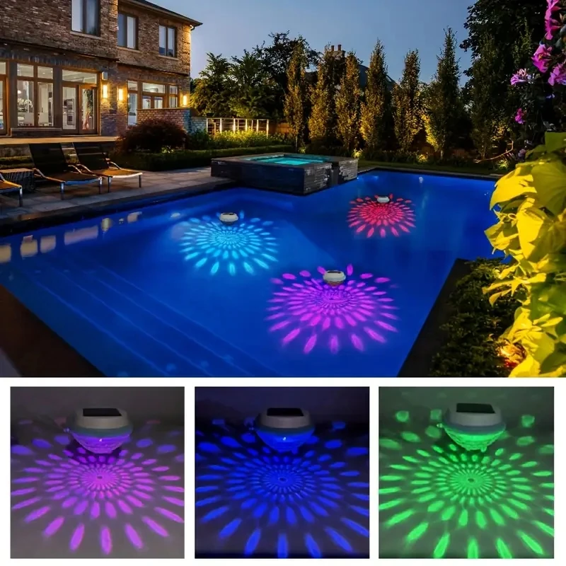Paquete de 1-2 Luces Solares Flotantes para Piscina, Luces RGB que Cambian de Color, Impermeables, para Decoración de Piscinas, Caminos de Jardín