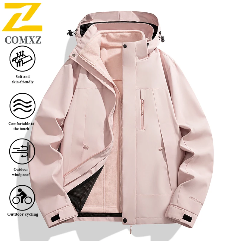 EiAO سترة الجبل نمط 3 في 1 زوجين مجموعة انفصال الصوف مقاوم للماء يندبروف معطف في الهواء الطلق للتخييم الصيد 2025 #3