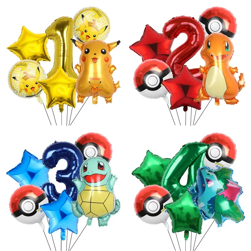 Воздушные-шары-с-изображением-Покемона-Пикачу-украшения-для-детского-душа-Чаризард-Сквиртл-Бульбазавр-номера-на-день-рождения-воздушные-шары-подарочные-фигурки-игрушки-новинка