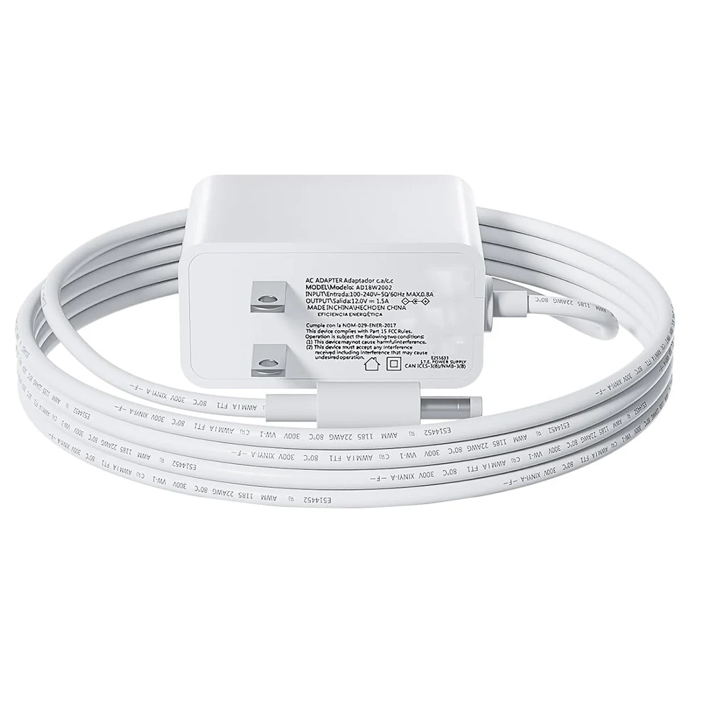 Adaptateur Secteur 15W 12V 1,25A Pour Echo Dot (3/4/5e Gén), Echo Show 5, Echo Pop, Echo Spot, Fire TV Cube – Câble 2m, Protection Intégrée