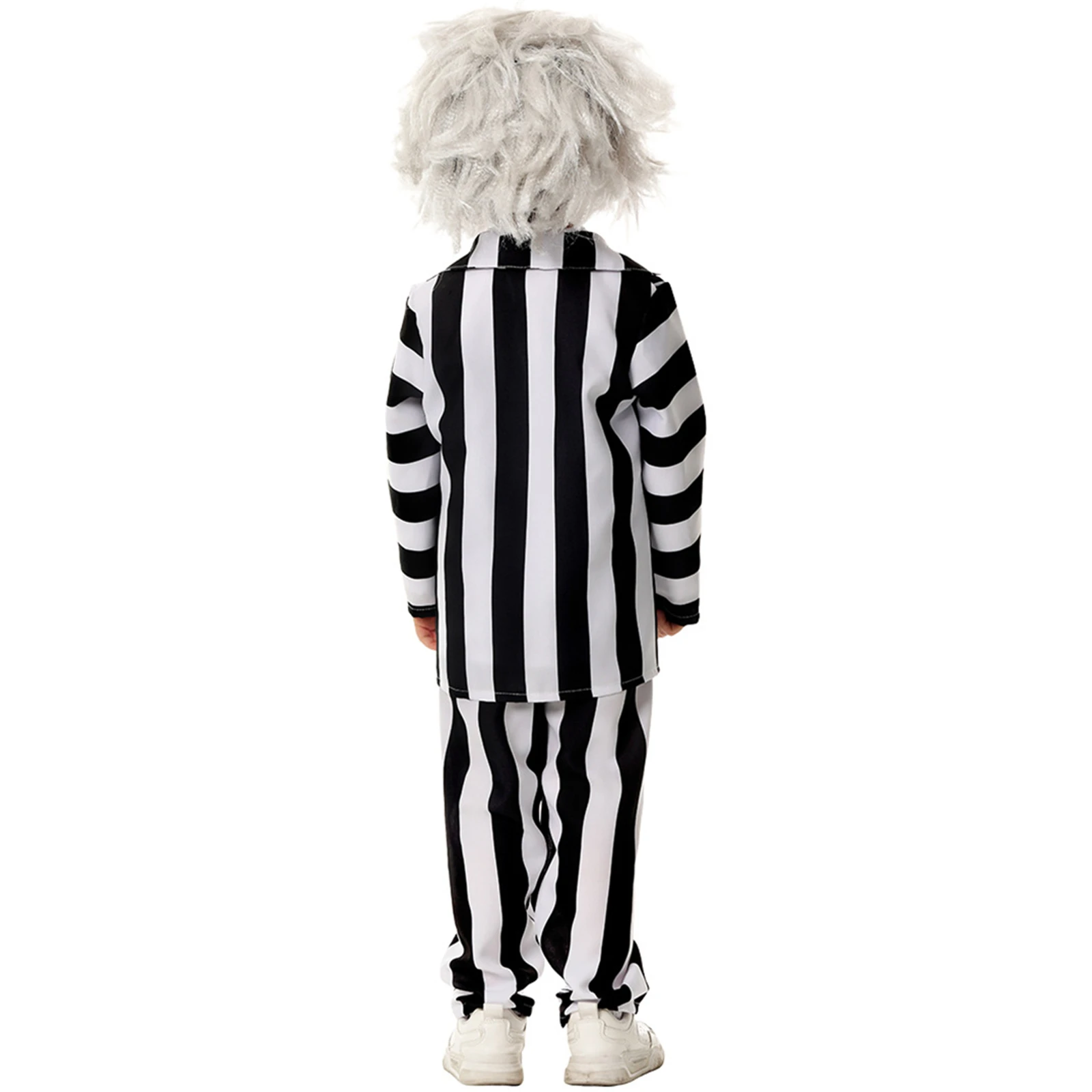 Michael Keaton Kid Cosplay Costume for Kids Black White Striped Jacket Suit With Tie For Boy