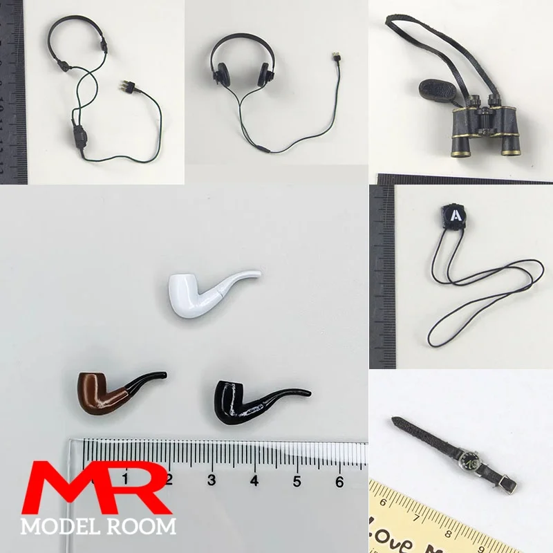 BROWN ART 1/6 Maßstab Tabakpfeife, Kopfhörer, Teleskop, Uhr, Modell, Soldatenszene, Zubehör, Requisiten, passend für 12'' Actionfigur-Körper