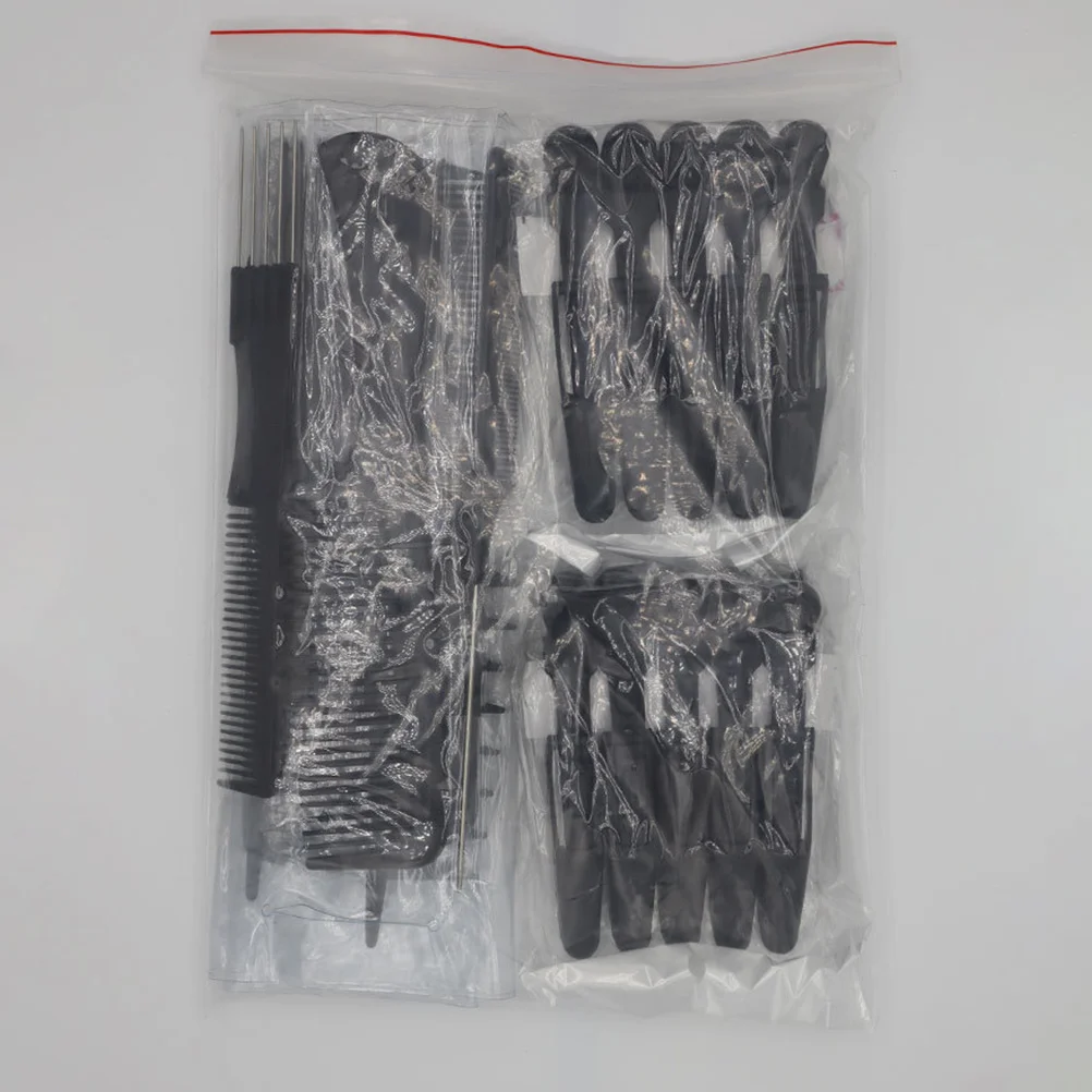 مجموعة واحدة من أدوات مشط تصفيف الشعر للرجال متعددة الوظائف ذات أسنان واسعة ومتينة من البلاستيك أداة تصفيف الشعر لصالون المنزل باللون الأسود #1