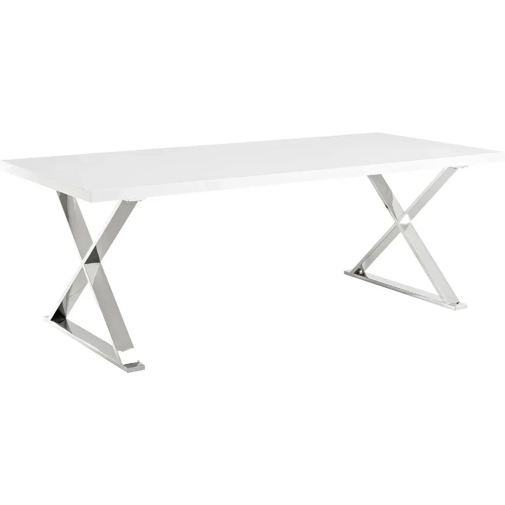 Sector Modern Dining Table with Stainless Steel Metal