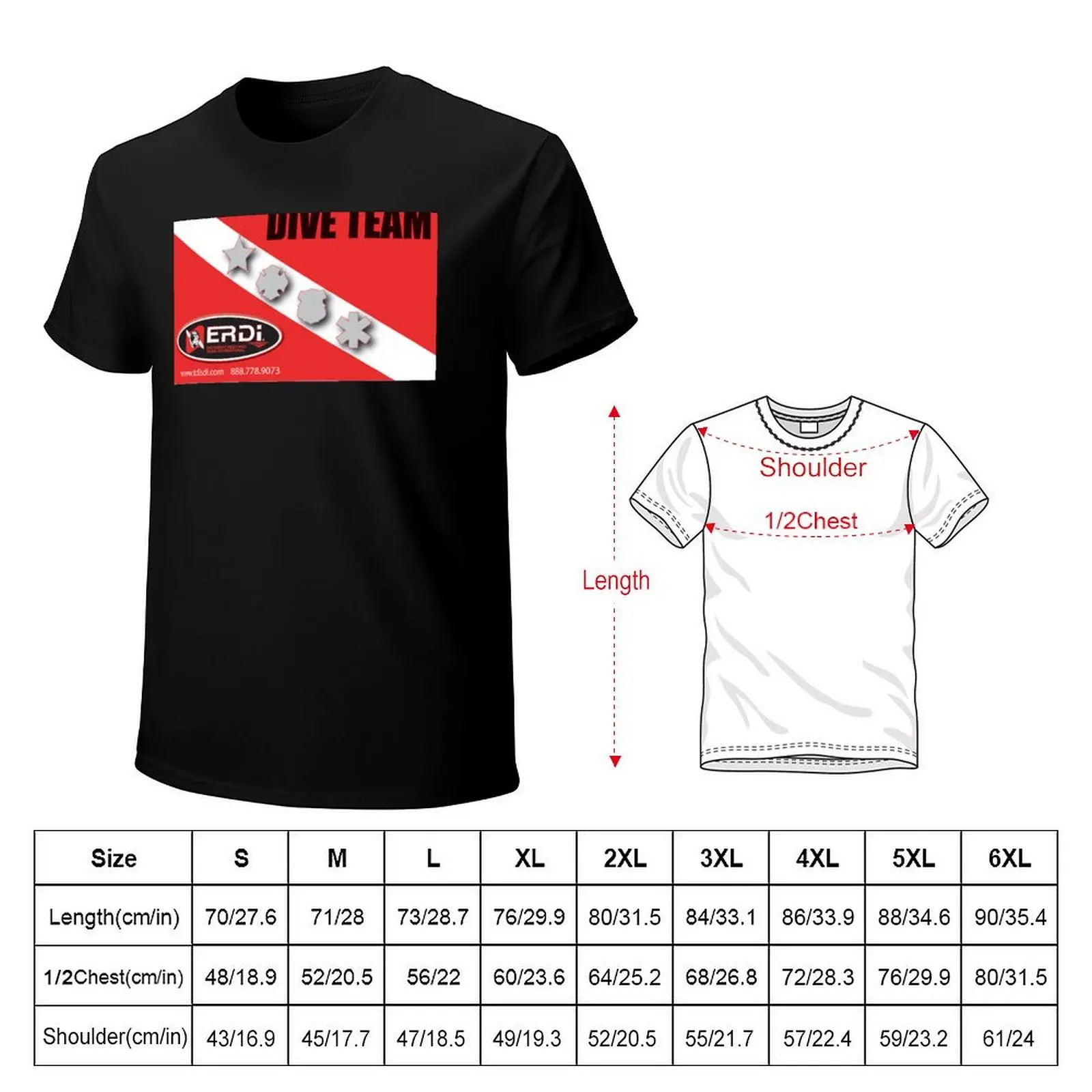 Emergency Response Diving International (ERDI) - Dive Team with Shields T-Shirt Trendy Pattern T-Shirt for Men