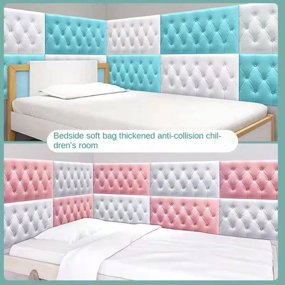 ملصقات حائط ثلاثية الأبعاد مضادة للتصادم للأطفال ، ورق حائط سميك ذاتي اللصق ، وسادة ناعمة ، ذاتية الصنع ، غرفة نوم ، جودة عالية #4