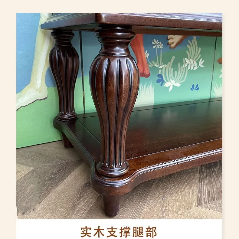 ตู้เก็บของอเนกประสงค์ไม้เนื้อแข็งสไตล์อเมริกันแบบคันทรี พร้อมเสาโรมัน สำหรับห้องนั่งเล่นหรือทางเข้า