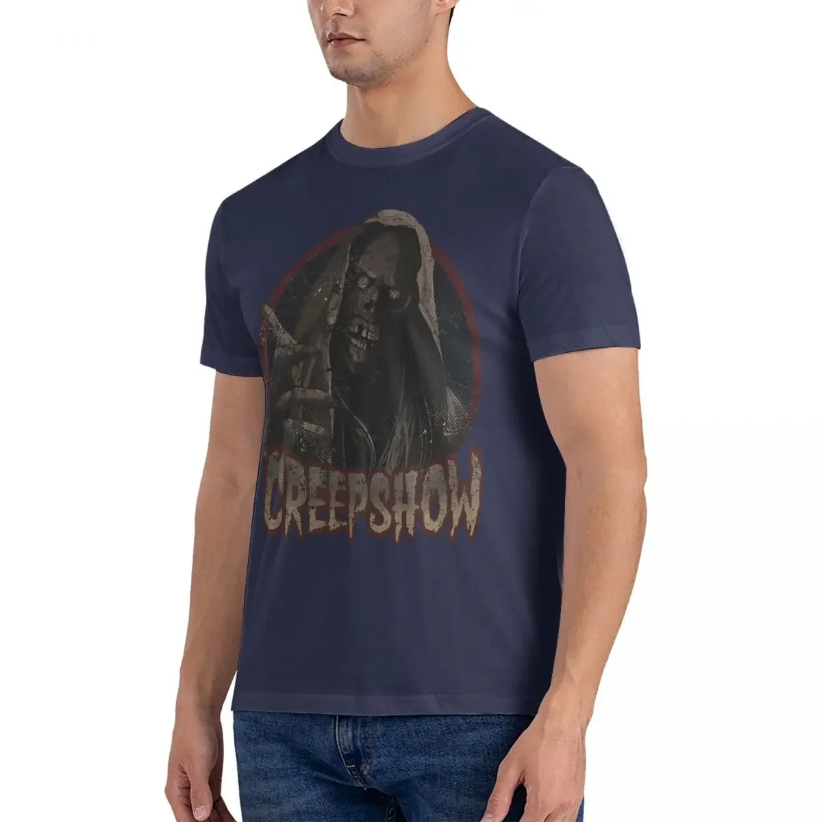 Ghosts And Monsters T-Shirt for Men Creepshow Novelty Cotton Tees Crew Neck Short Sleeve T Shirts Summer Clothing