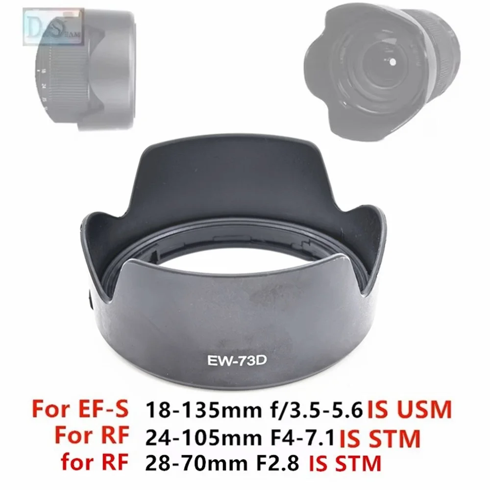 Lens Hood replace EW-73D EW73D for Canon EF-S 18-135mm f/3.5-5.6 IS USM / RF 28-70mm F2.8 / RF 24-105mm F4-7.1 IS STM