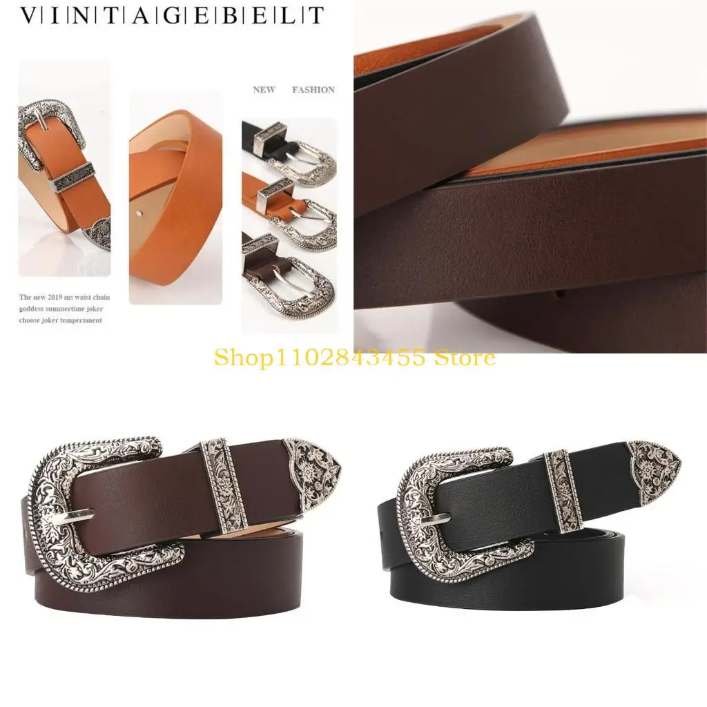 

49MC Винтажный ремень с металлической пряжкой для ковбоев, пояс в стиле панк, пояс для девочек и мальчиков