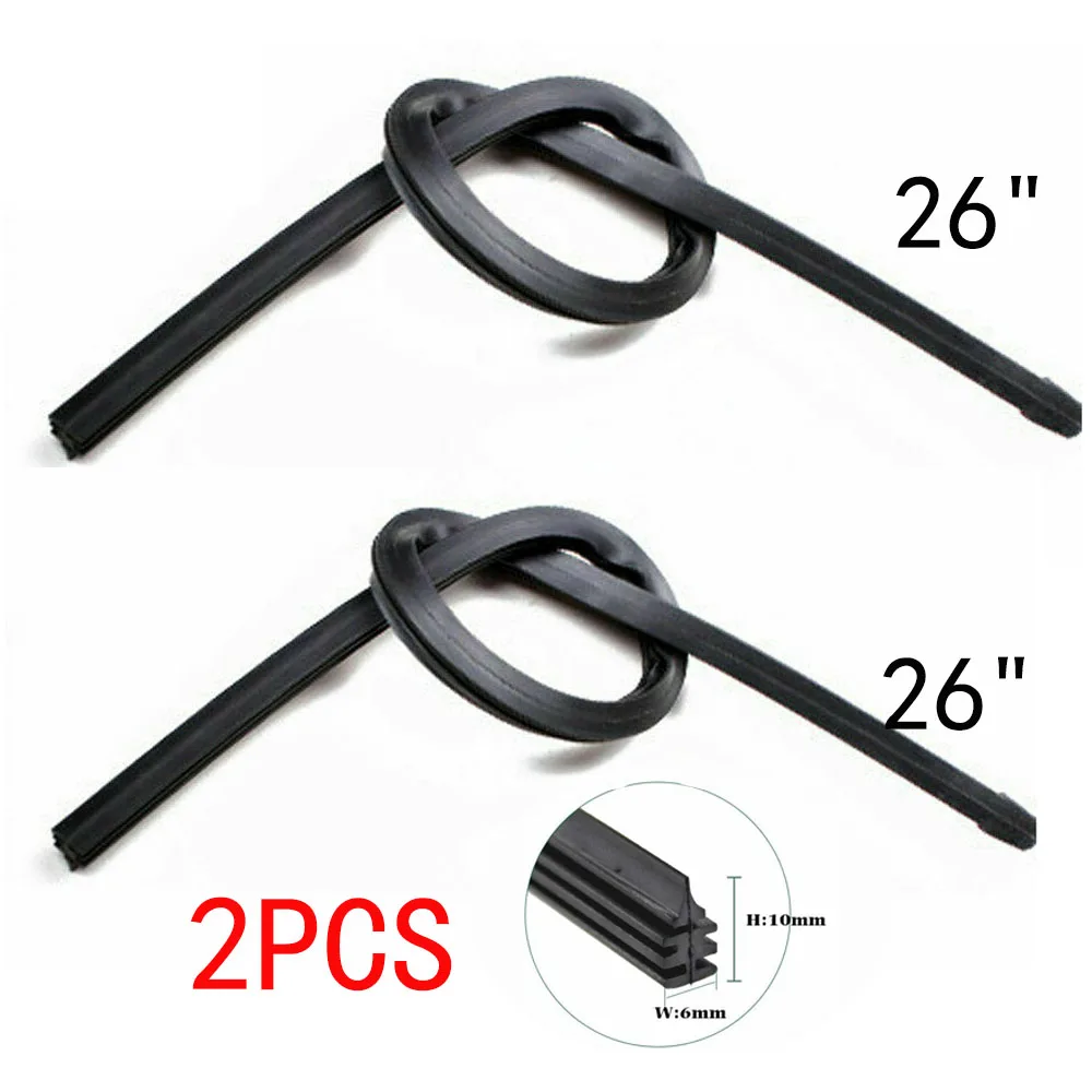 2PC Universal Car Bus Rubber Bracketless Frameless Windshield Wiper Wash Blade Refill Replacement Strip Auto Care Accessories