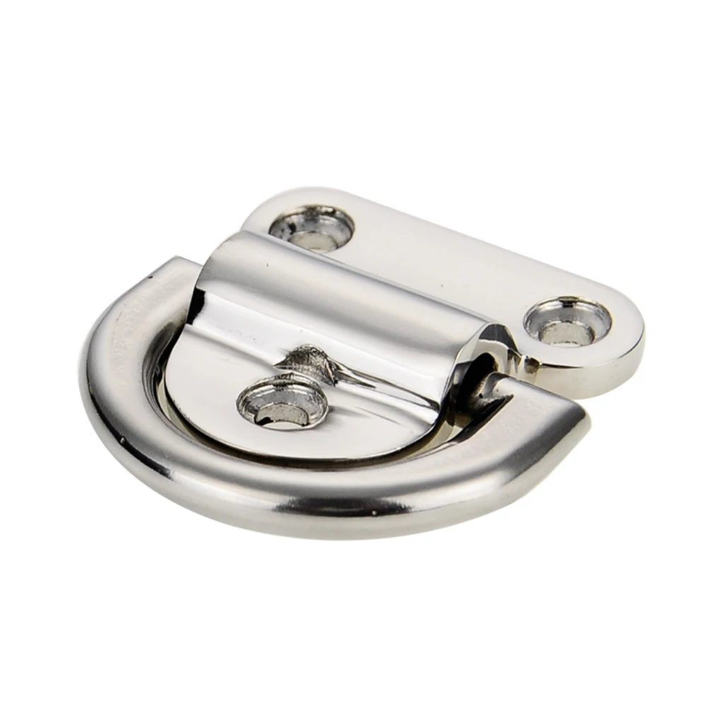 316 Stainless Steel Dring Deck Mirror Polish Marine Grade Folding Pad Eye Lashing Tie Down Cleat for Yacht Boat