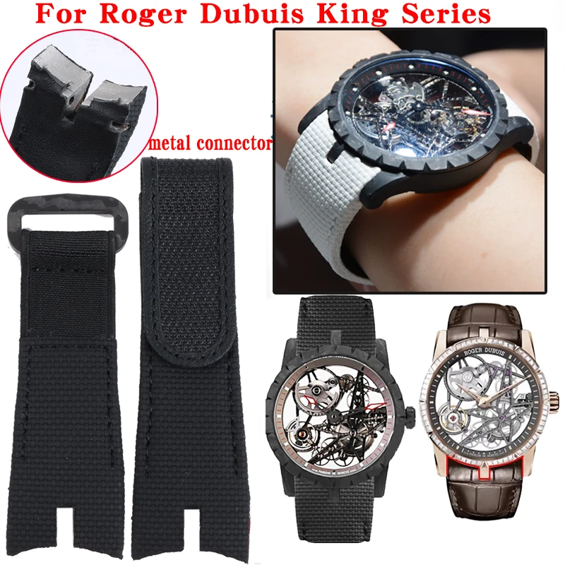 Für Roger Dubuis EXCALIBUR FKM Fluorkautschuk-Leder-Uhrenarmbänder 42 mm RDDBEX0405 elastisches Armband für Herren, individuelles Zubehör