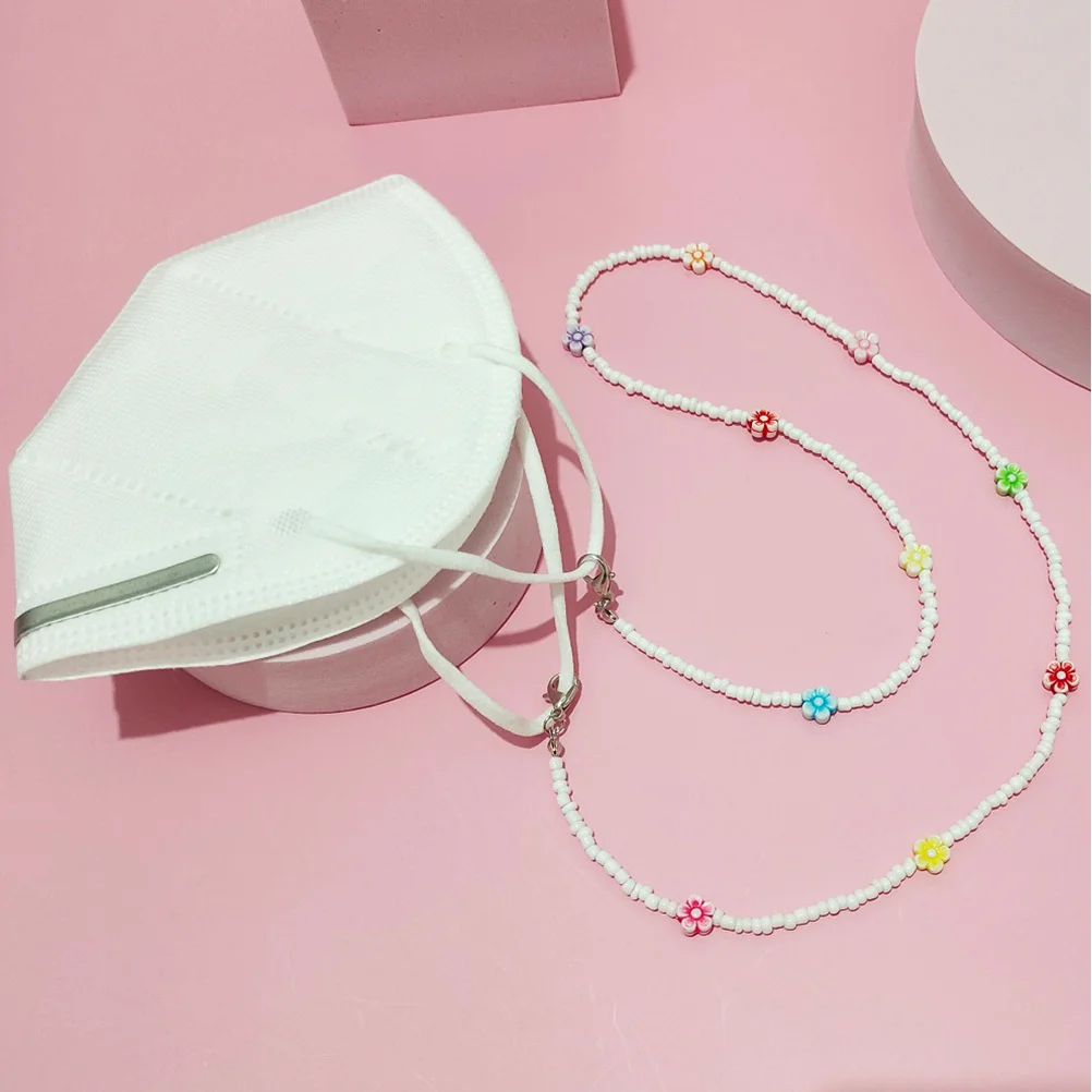 Cordão para máscara facial, corrente boêmia com contas, suporte para óculos, retentor de pescoço multifuncional para homens, mulheres, crianças, estilo moderno