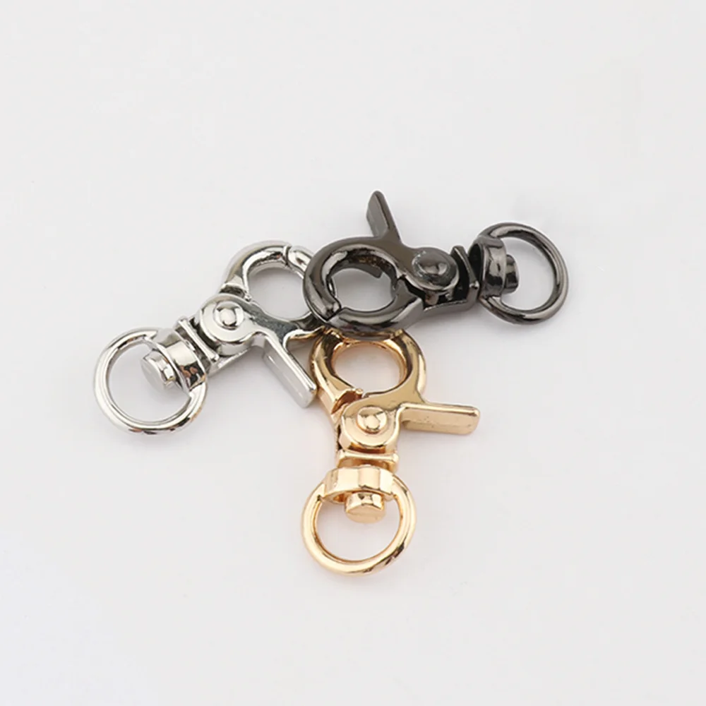 โลหะ Tiny Snap Hook Trigger Lobster Clasps คลิป Spring Gate หนัง Craft Tiny Pet Leash สายคล้องกระเป๋า Webbing พวงกุญแจตะขอ