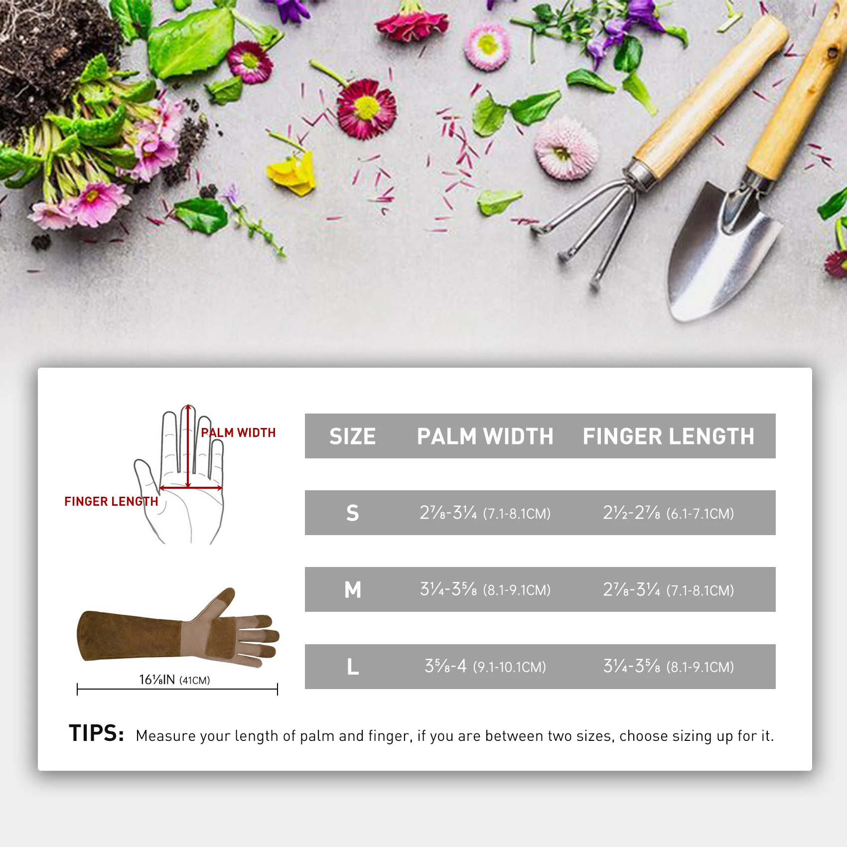 HANDLANDY Long Gardening Gloves for Men & Women, Pigskin Leather Rose Pruning Gloves- Breathable & Durable Gauntlet Gloves