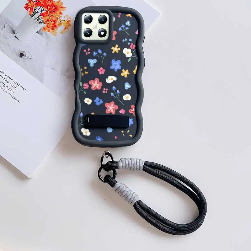 Lightweight With Lanyard And Stand Flowers bloom Casual Ready Flexible For Xiaomi 14T Case With Xiaomi POCO C X M 6 7 2 5 75 65