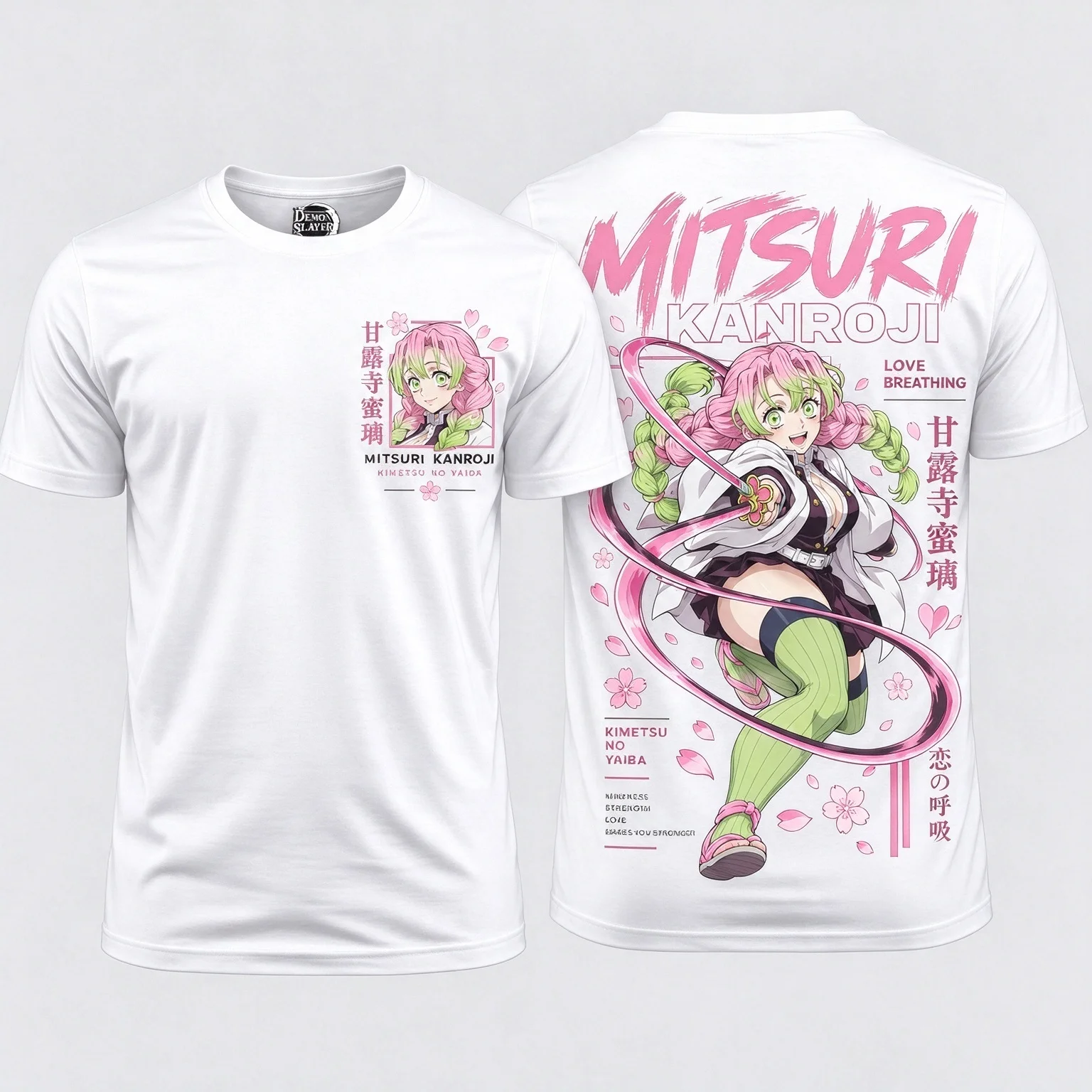 Demon Slayer Shinobu Anime Cartoon Tee T Shirt Men's Women's Retro Edgy Cool Graphic Print Oversized Short Sleeve Streetwear Top