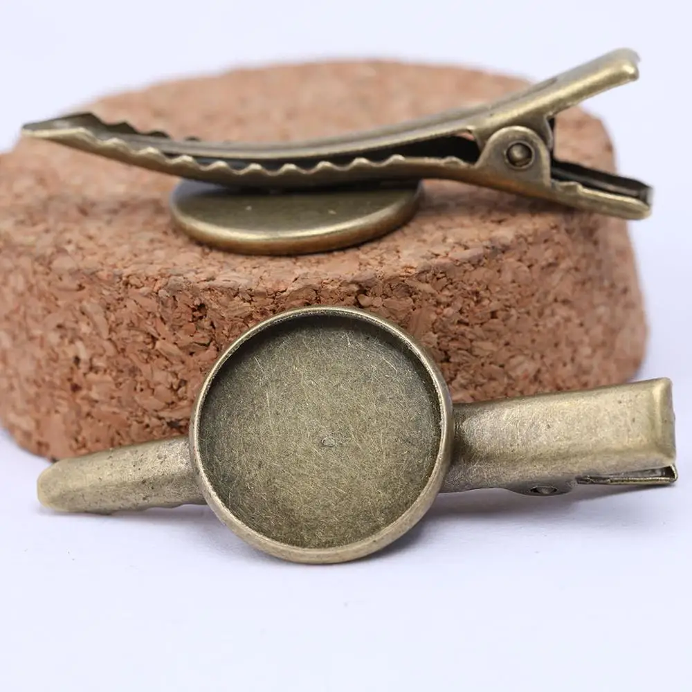 Onwear 10 قطعة مشبك شعر البرونز العتيقة قاعدة 12 مللي متر 20 مللي متر 25 مللي متر فارغة مشبك شعر كابوشون إعدادات لتقوم بها بنفسك الشعر مجوهرات اكسسوارات