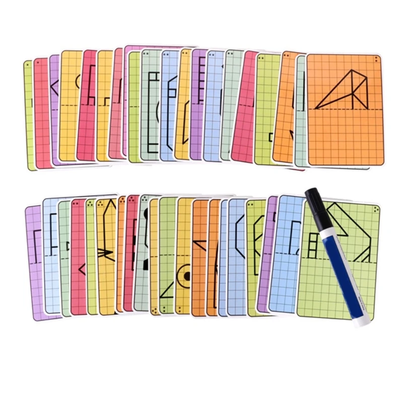 Preschoolers 40 Pack Lattice Drawing Card for Concentration and Coordination