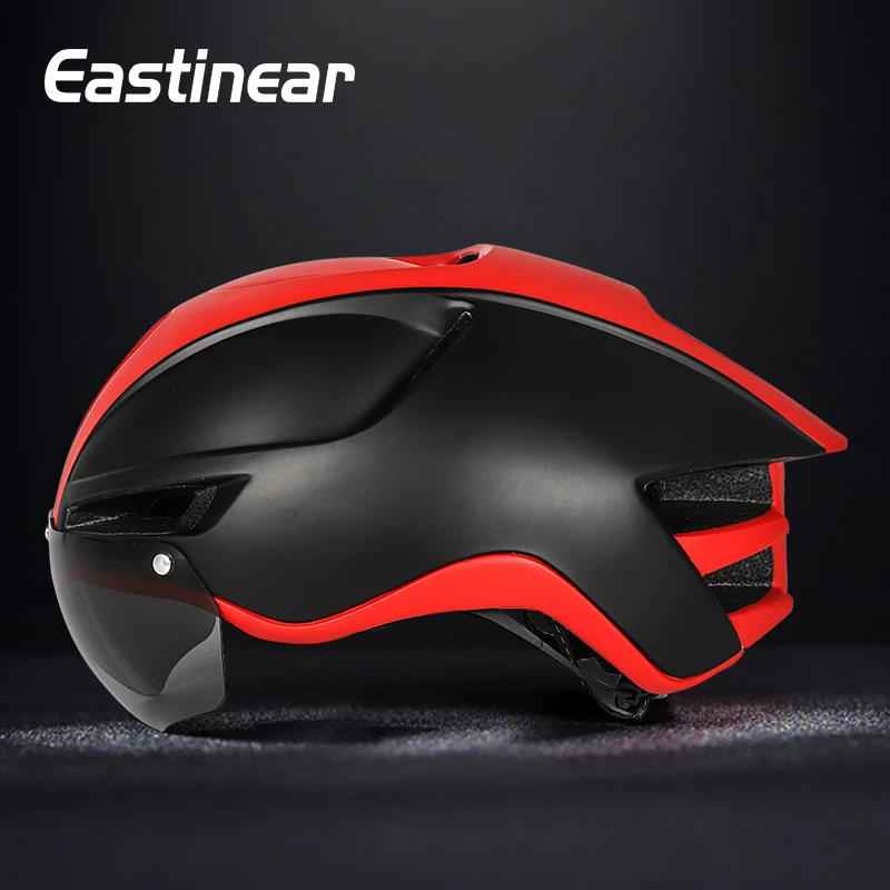 Eastinear 2023 New Road Mountain Bike Helmet Adult Men's Outdoor Sports Cycling Safety Hat With LED Charging Taillight Goggles