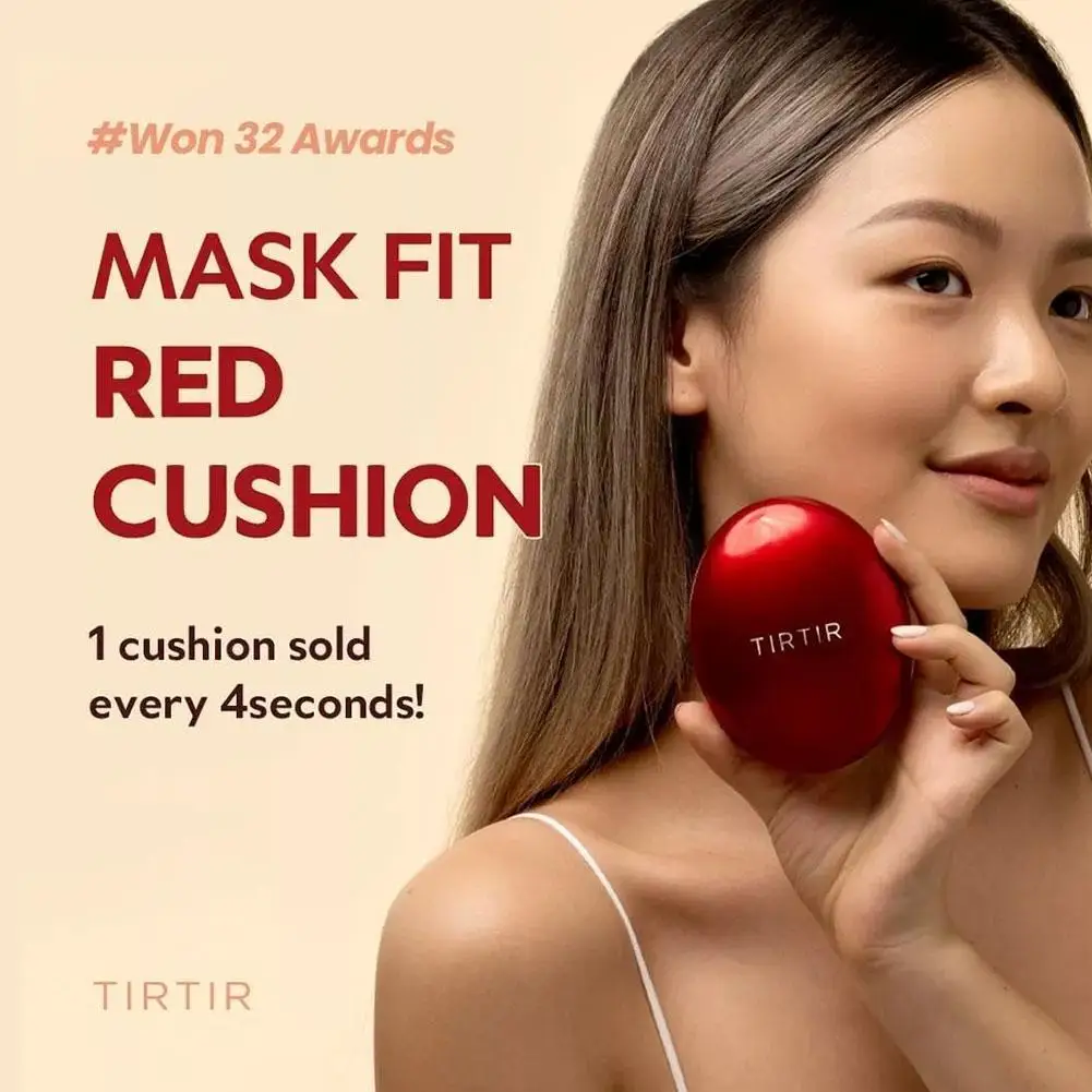 كريم أساس TIRTIR Cushion، وسادة هوائية واقية من الشمس تدوم طويلاً، كريم أساس عالي التغطية، مكياج كوري أصلي