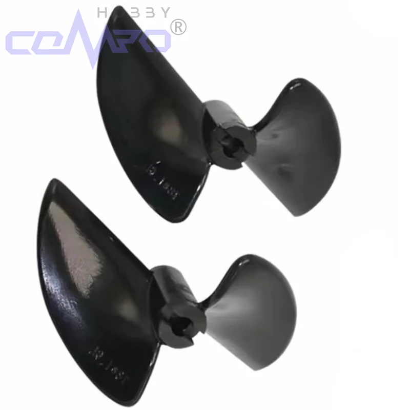 Hélices de barco com 2 lâminas, 5 peças, cw ccw rc, remo de barco para modelo rc, acessórios diy, peças preto brilhante