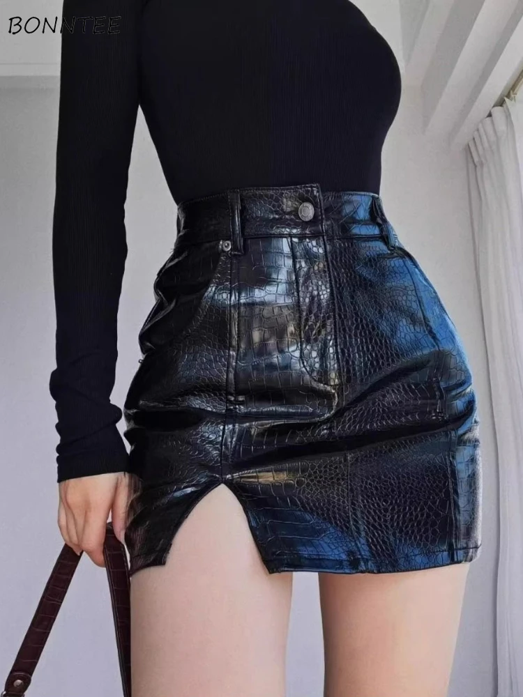 

Black Skirts Women High Waist Spicy Hip-covering Slim Fit Design Spring Korean Style All-match Sexy Ladies Streetwear Trendy New