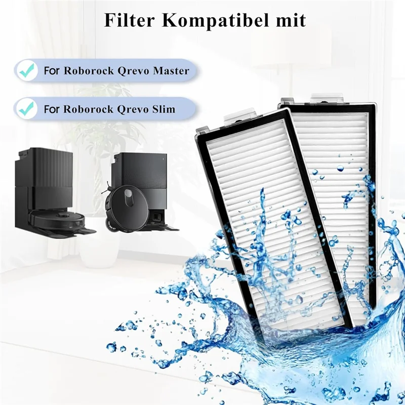 A86I-HEPA Filter For Roborock Qrevo Master/Qrevo Slim Robot Vacuum Cleaner, Washable Filter Replacement Parts