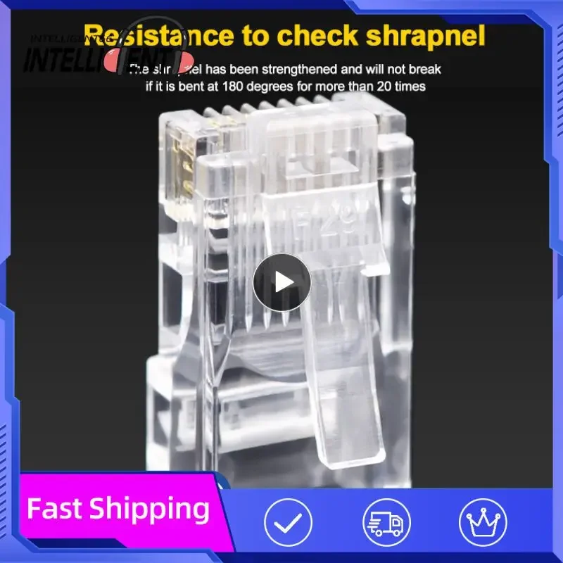 Crystal Metal CAT5e RJ45 Connector 8P8C Modulaire Ethernet Kabel RJ 45 Uiteinden Ethernet Kabel Crimp Connectors UTP Netwerk Plug