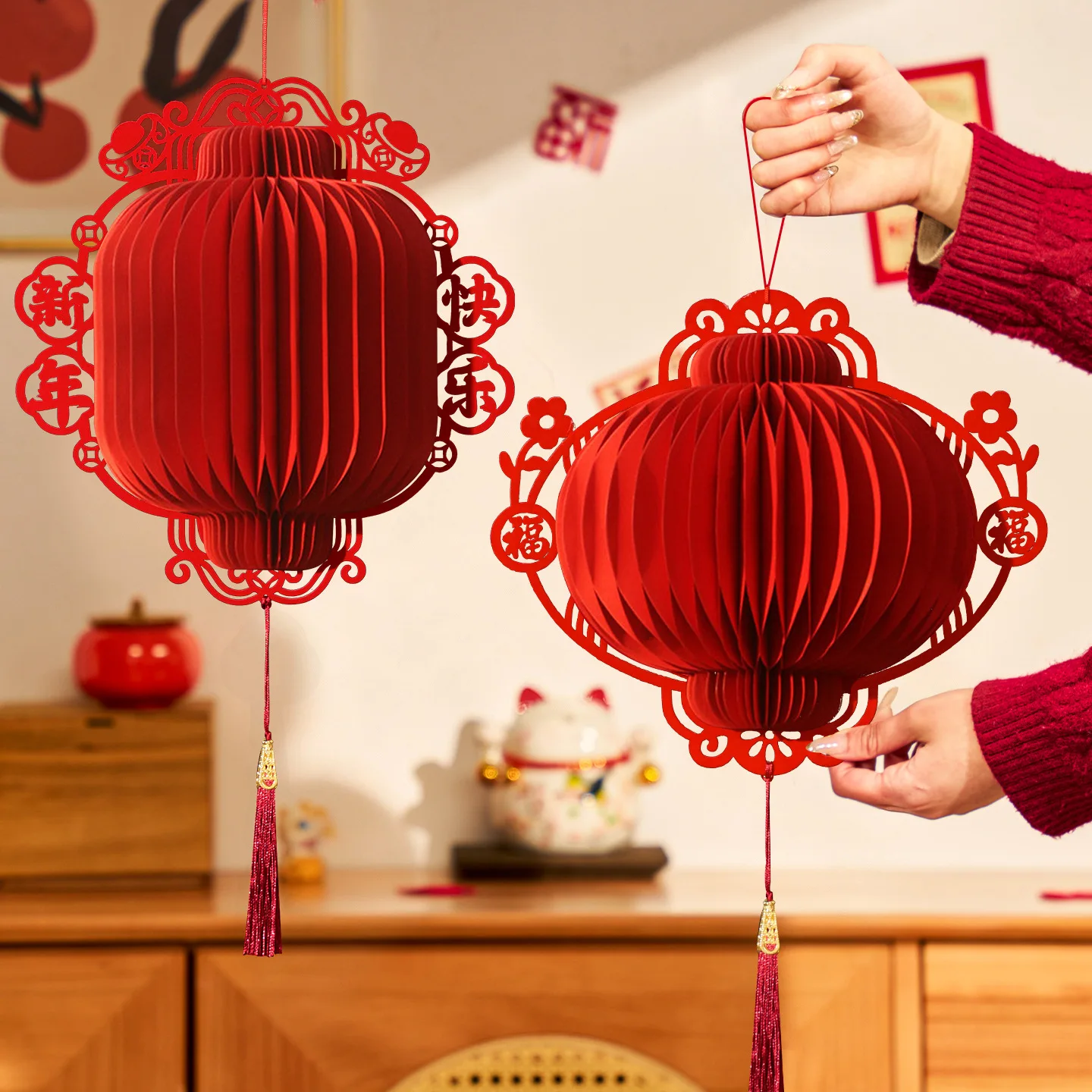 

2026 New Year Decorations Atmospheric Hanging Ornaments Horse Year Lantern Decorations for Home Living Room Festive Door Hanging