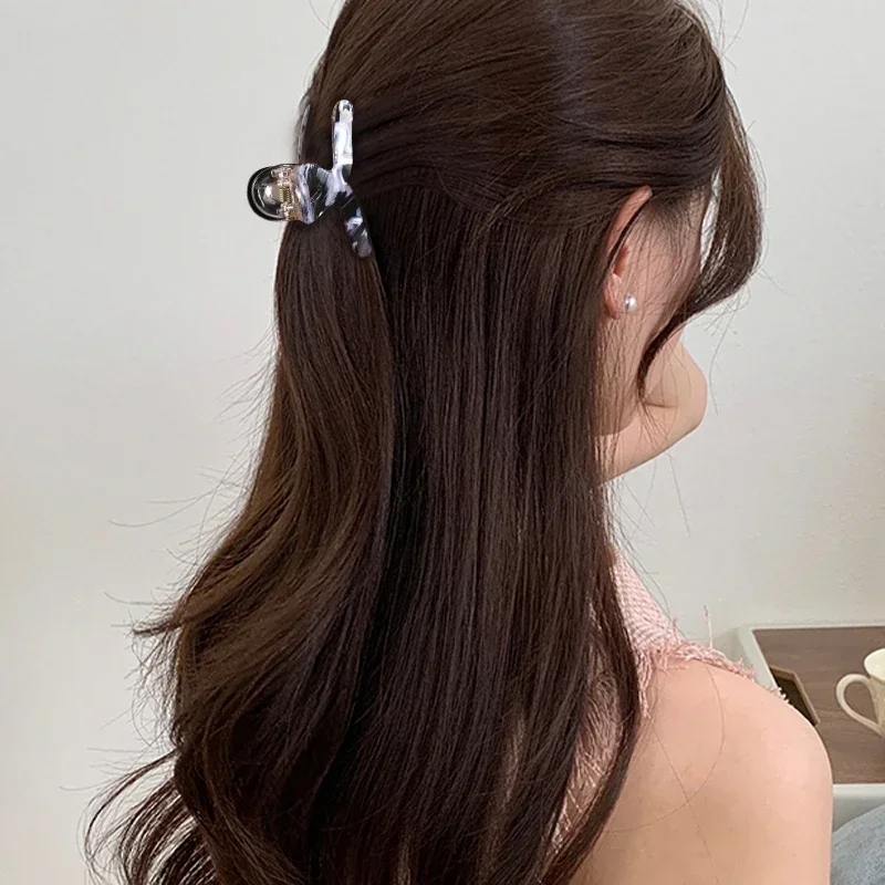 Acetato de cabelo clipes para mulheres e meninas, preto colorido Cross Claws, presola hairpin, acessórios para cabelo infantil, moda de luxo