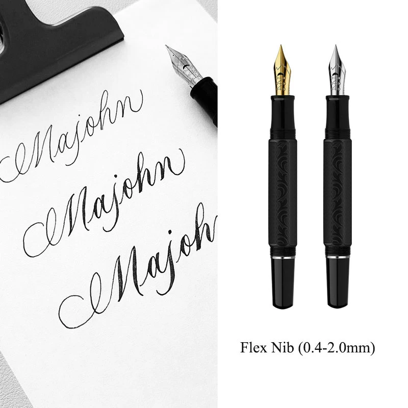 Luxury Retro Fountain Pen Soft Flexible Calligraphy Nib Piston Filling Design Elegant Appearance Daily Writing Business Meeting