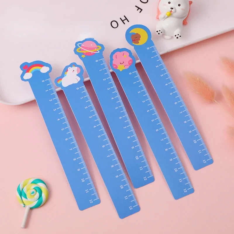 Cute 12cm Straight Ruler, Creative Bookmark, Cute Students Stationery, Kids Gift, 5pcs