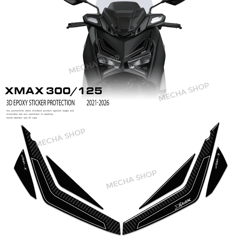 

3D-наклейки для XMax 300 XMAX125, комплект защиты фар 3D-наклейками