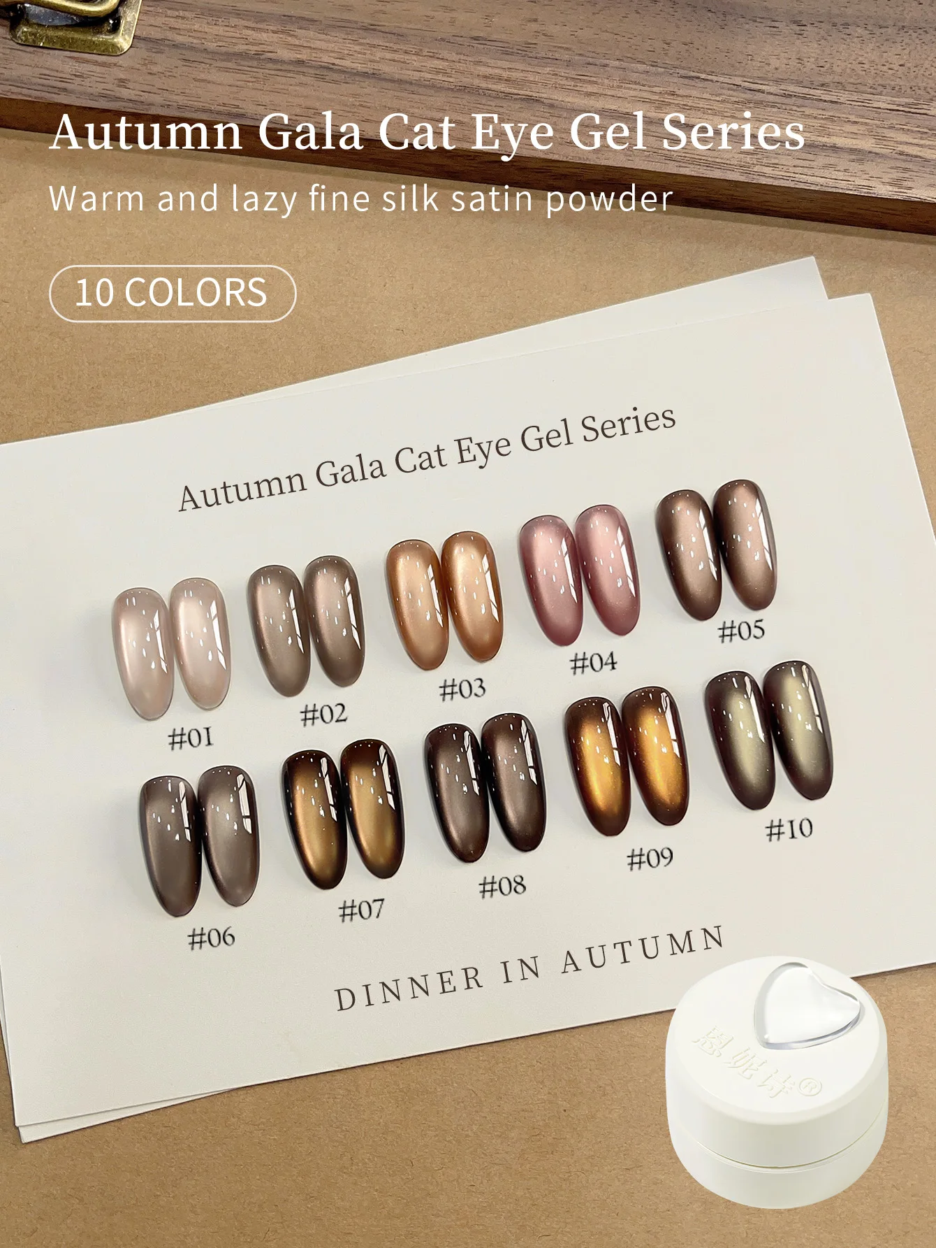 10 couleurs de luxe café brun oeil de chat vernis à ongles Gel ensemble avec tremper UV LED oeil de chat Gel vernis manucure Nail Art Kit