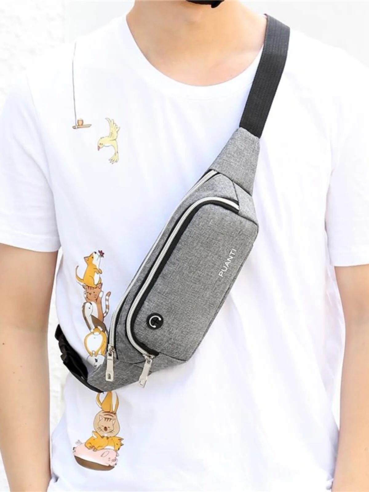 新しい多機能トレンディブランド小型スポーティクロスボディ電話ウエストバッグ男性用カジュアルオックスフォード布ショルダーバッグチェストバッグバックパック