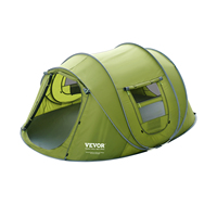 VEVOR Camping Tent Pop Up Tent for 4 Person Easy Setup Waterproof Backpacking Tent with Door & Window for Outdoor Family Camping