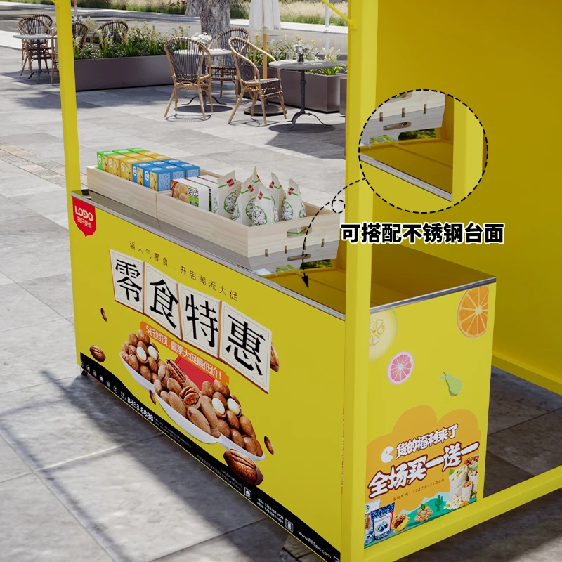 Caminhão móvel de comida de ferro para barraca de lanche