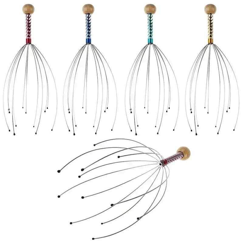 1/2/5PCS Octopus Head Massager Scalp Massager Relaxation Relief Body Massager Remove Muscle Tension Tiredness Metal Head Relax