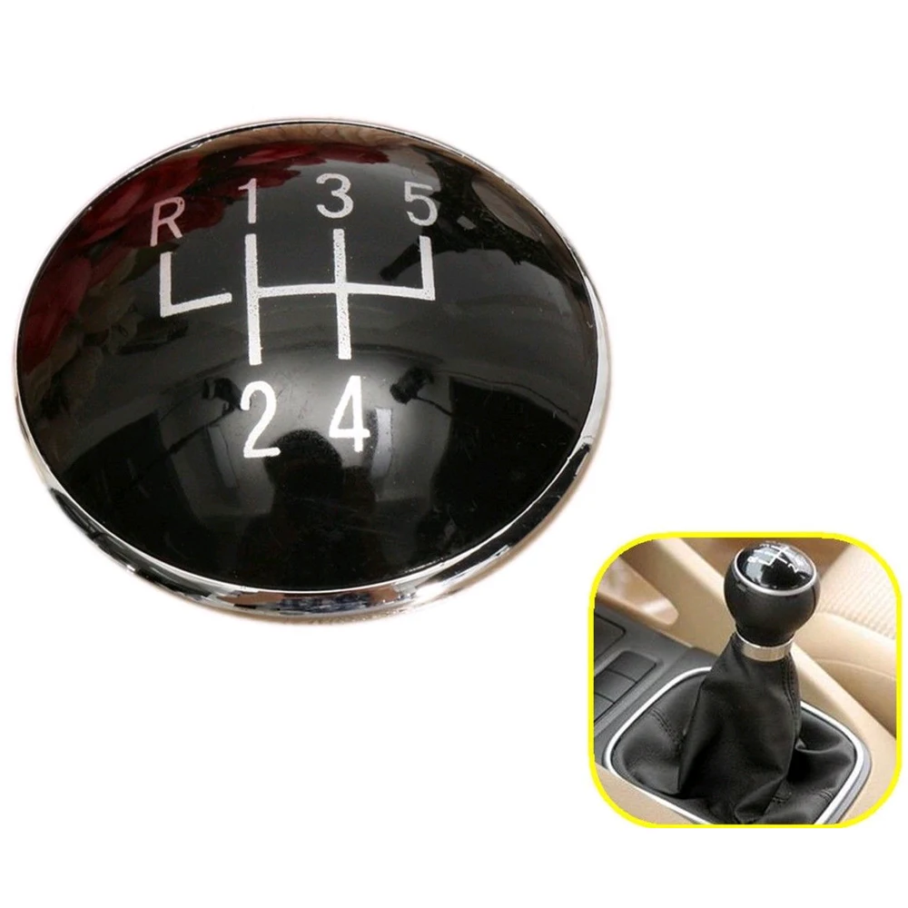 Car Gear Shift Knob Stick Cap 5 Speed Auto Gear Knob Cap Emblem Badge Decor Gear Shift Knob Cover for VW Golf Jetta Bora Polo