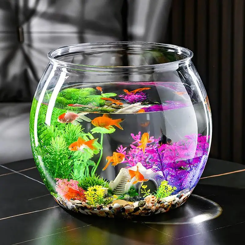 Fish Tank Bowls Transparent Round Fish Bowl Portable Fish Tank Fish Mini Aquarium For Living Room Apartment Offices Home