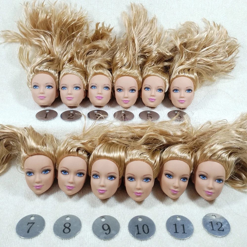 B16-6 Original Foreign Trade West Asia NO SMILE Beauty 1/6 OOAK NUDE Doll Head Mussed MIXED Hair for DIY