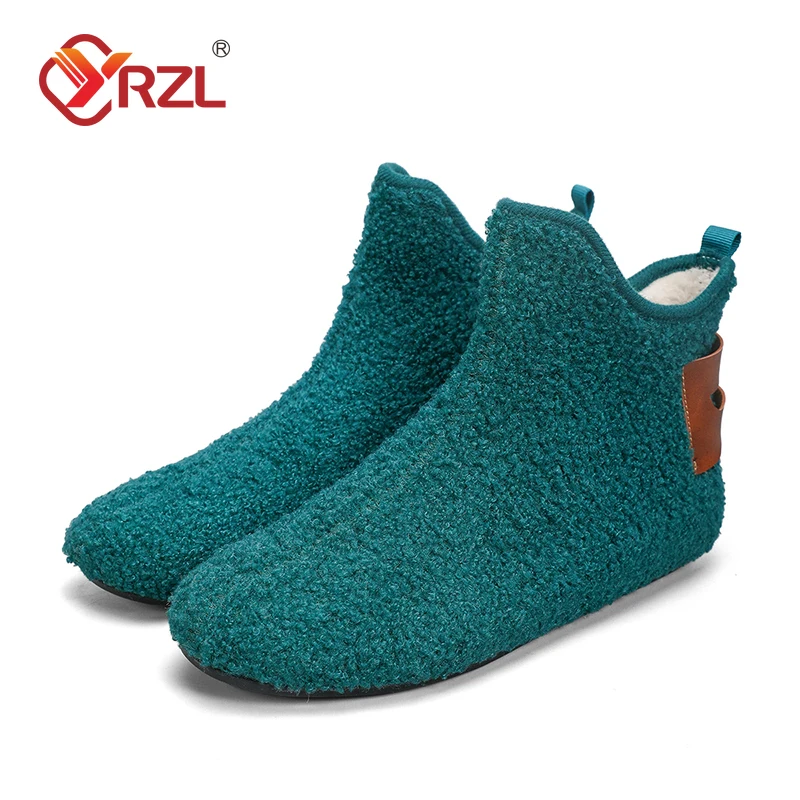 

YRZL Winter Cotton Shoes Men High Top Warm Slip on Lightweight Slippers Men Plush Indoor Cotton Loafers Men Winter Warm Shoes