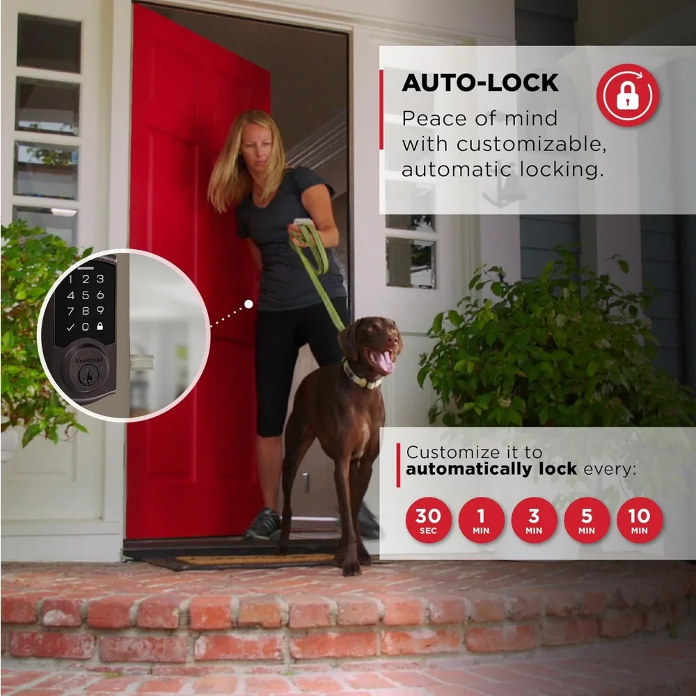 SmartCode 270 Fechadura eletrônica de porta com touchpad de entrada sem chave com trava automática, códigos de usuário personalizados, segurança avançada em Vene