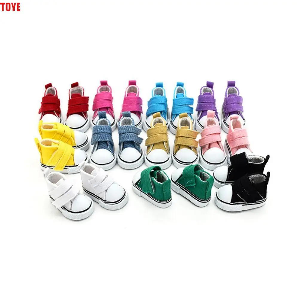 1 Pair Doll Shoes 5cm Length Doll Canvas Shoes DIY Mini Doll Sneakers High Top Colorful 1/6 Scale Mini Sneakers Children Toy